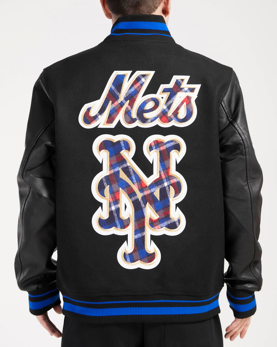 Black New York Mets Pro Standard Prep Wool Varsity Heavy Jacket