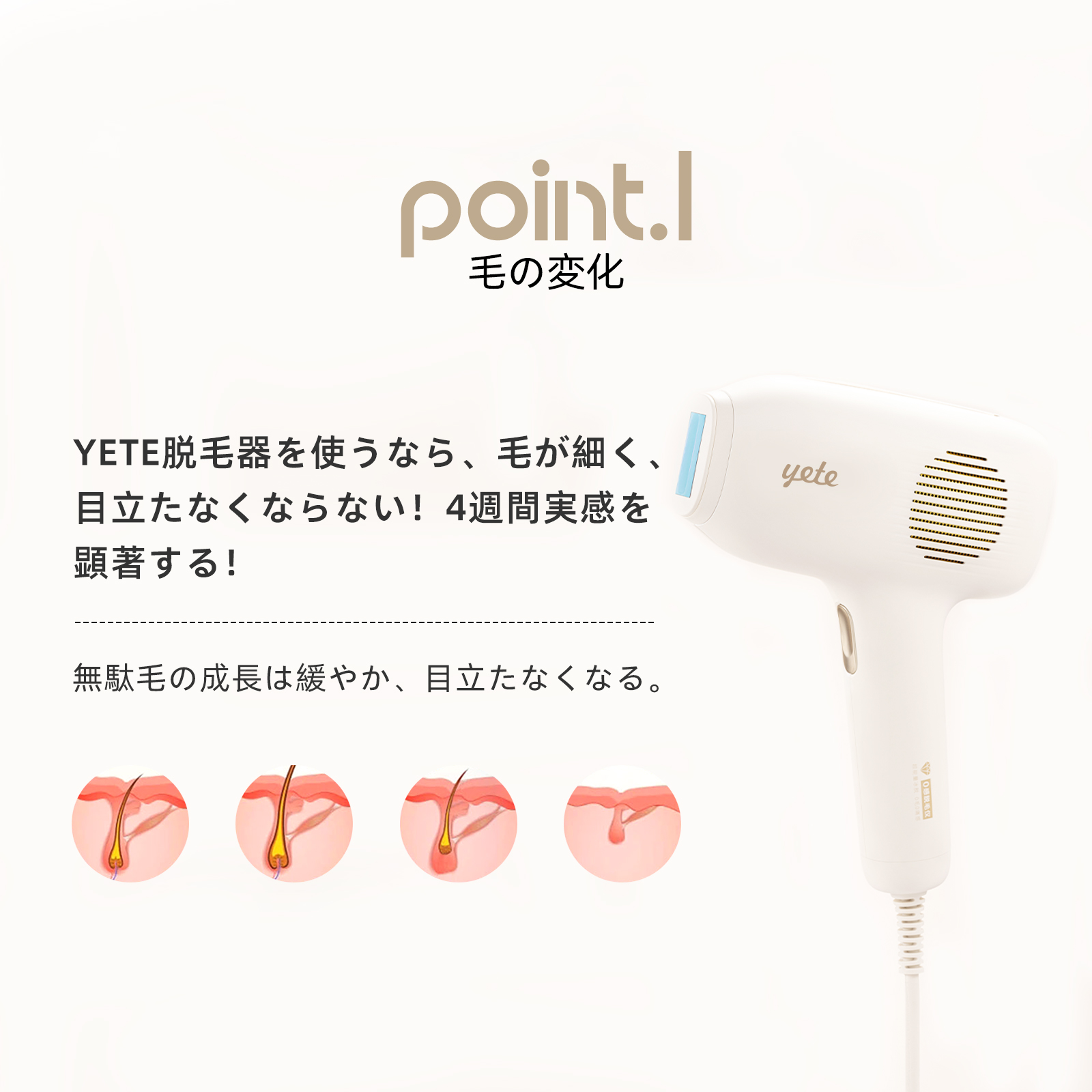 yete（エイティー）脱毛器 ipl サファイア冷却技術 ☆男女兼用 ゲ脱毛