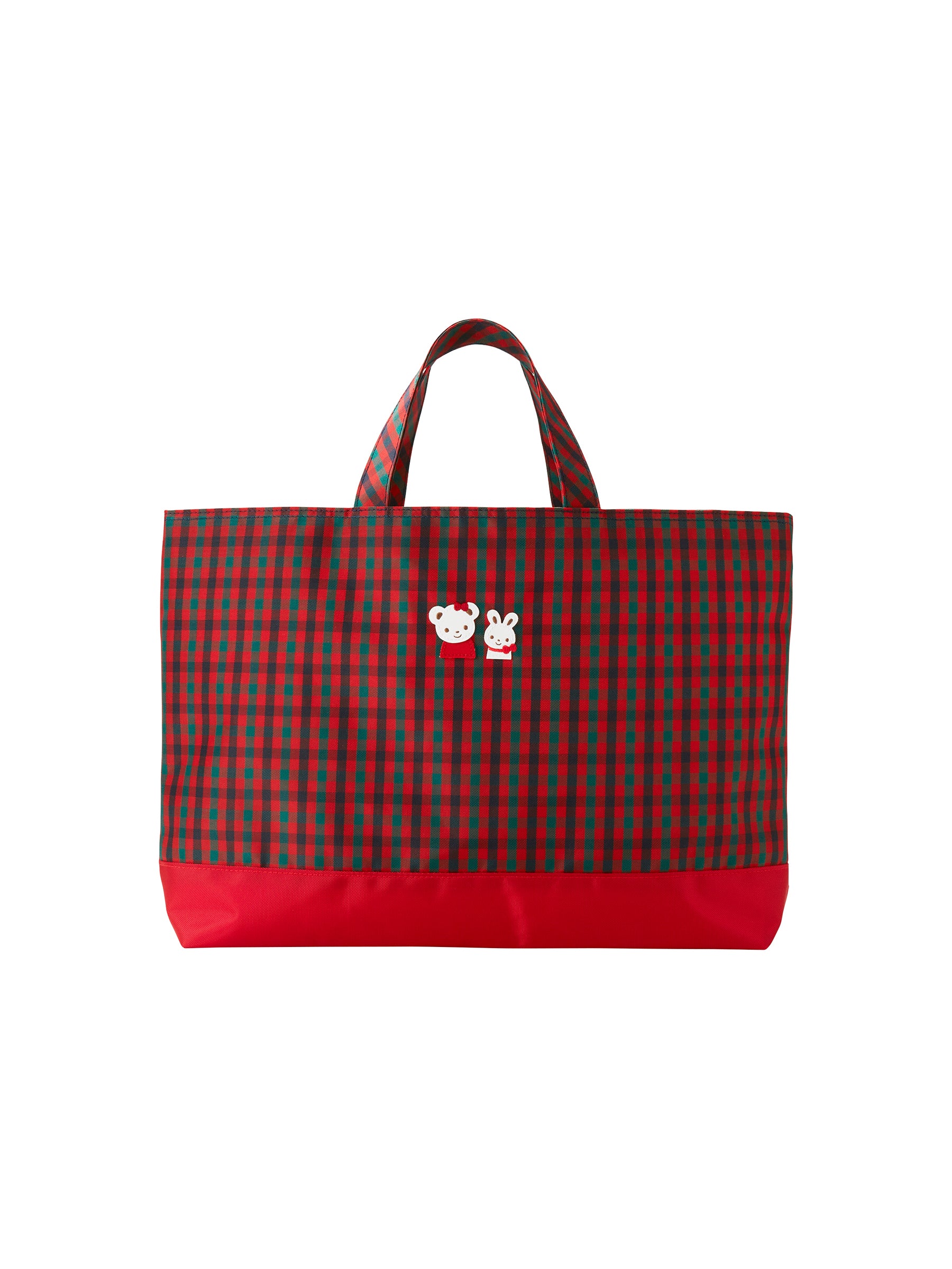 familiar ファミリア トートバッグ 赤 ギンガムチェック チェック 小