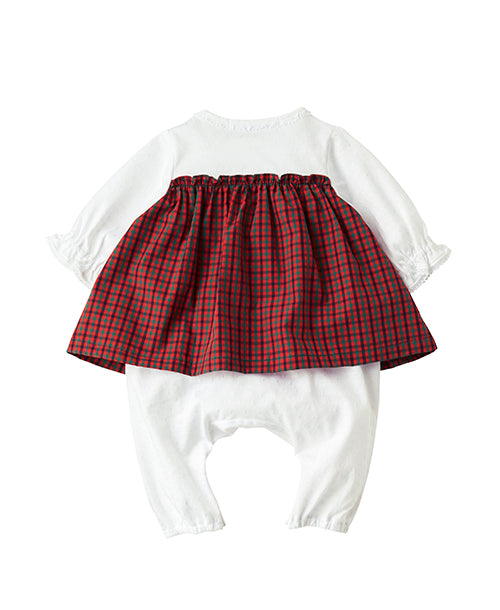 新品】ギンガムチェック 長袖カバーオールfamilia 70 新品】ギンガム