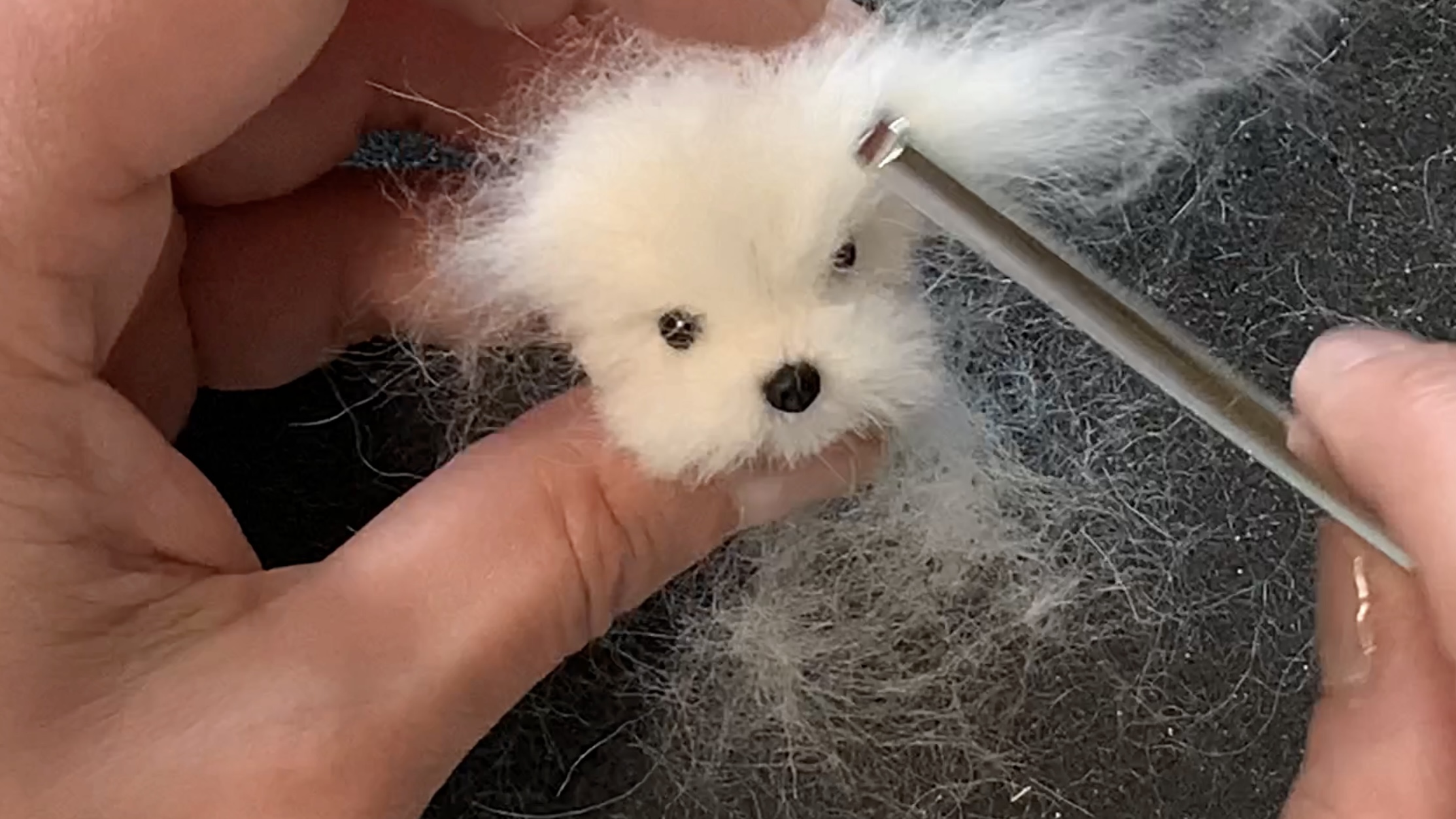 コースレッスン】羊毛フェルトで作る！かわいい子犬講座 -マルチーズ編