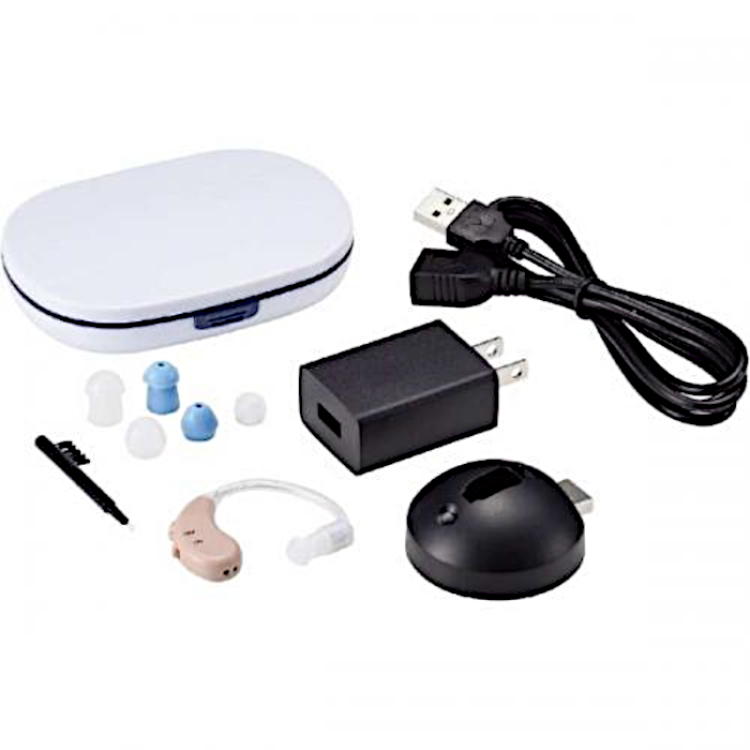 充電式集音器 楽ちんヒアリング 本体充電セット ベージュ RAHWSBE