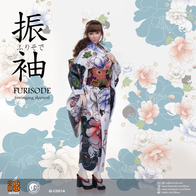 i8-C001A 1/6 Cat Pattern Furisode Clothing Set by i8TOYS · Fairway