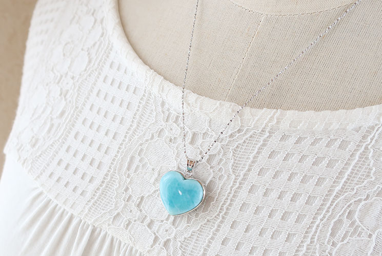 ラリマーのSV925ハートペンダント - パワーストーンのFairy Kiss(21