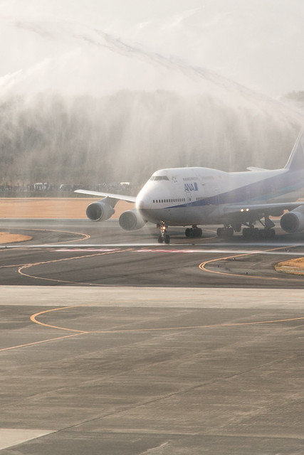 ANA B747 さよならフライトチャーター からお別れの1枚