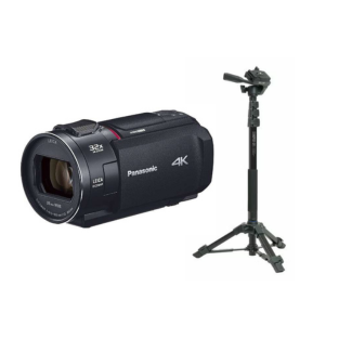 レンタル] パナソニック 4Kビデオカメラ HC-VX2MS ＆ 自立脚付き一脚