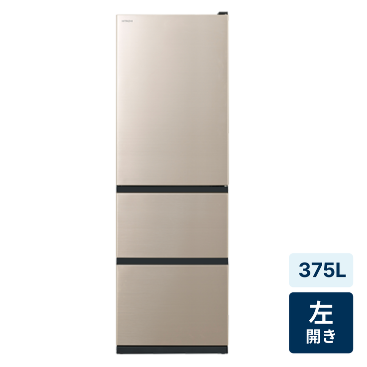 レンタル] [375L][二人暮らし向け][左開き]日立 R-V38XL 冷凍冷蔵庫