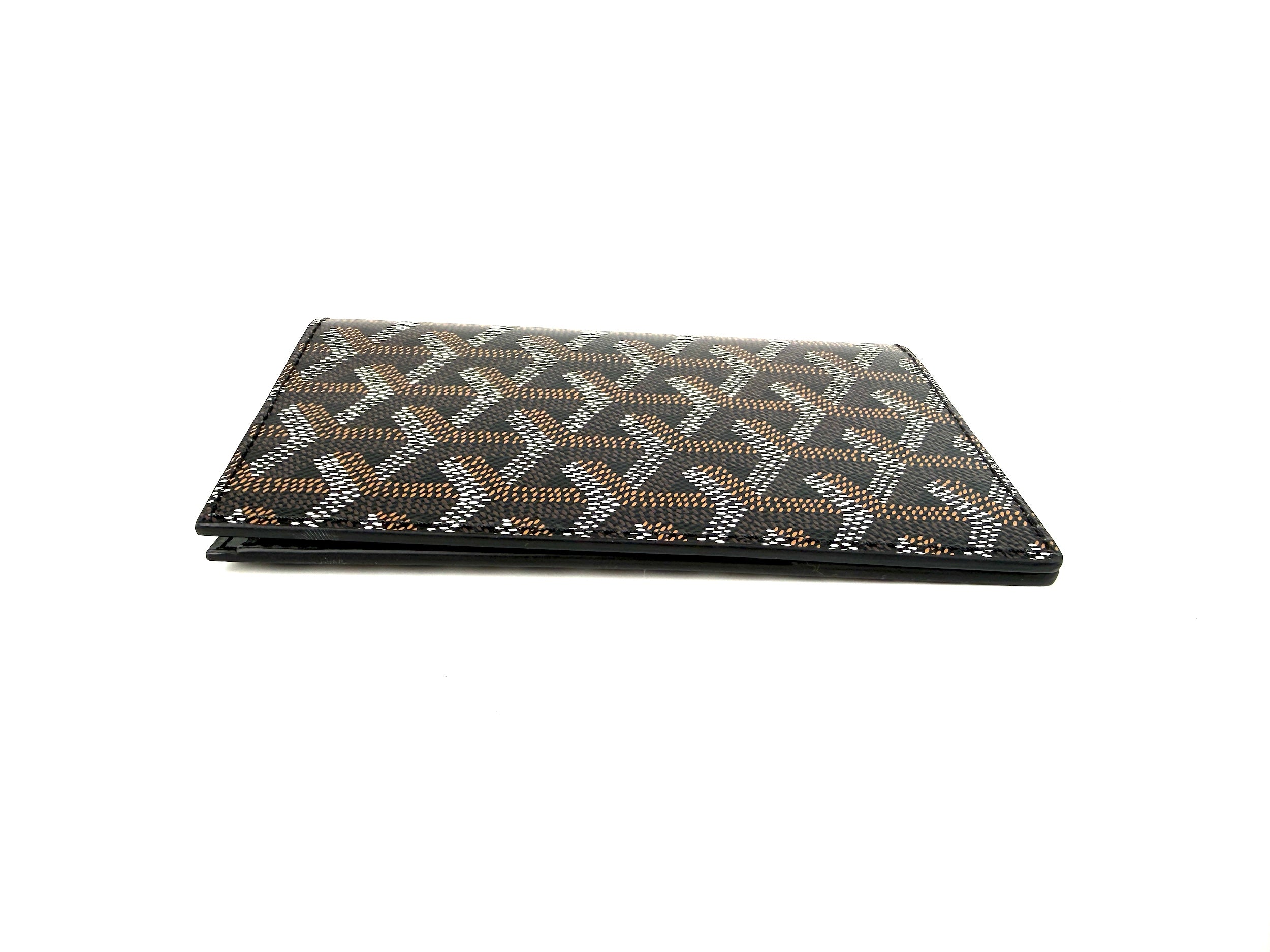 GOYARD Goyardine Grenelle Black Passport Case Cover Card Holder