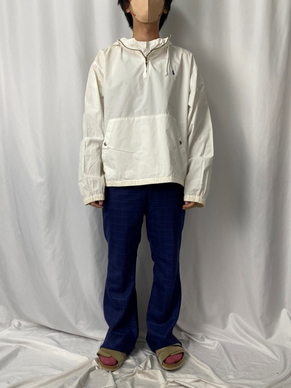 90年代 90s ポロラルフローレン 白 ホワイト ハーフジップ プル