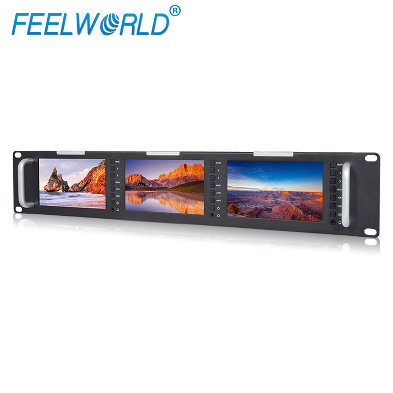 FEELWORLD T51 トリプル 5 インチ 2RU LCD ラックマウント放送モニター