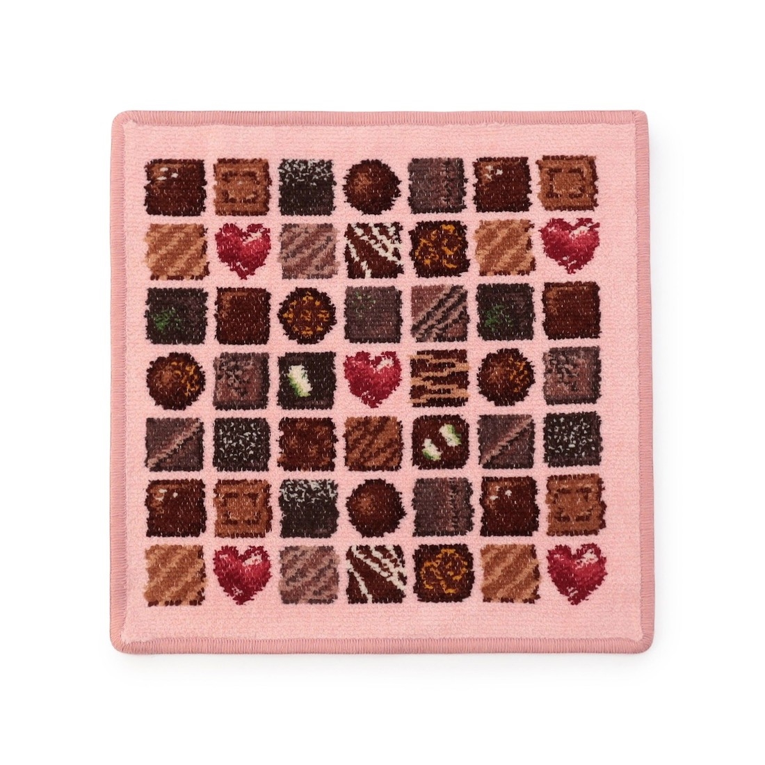 コフレドゥショコラ ハンカチ（WEB限定）(ペールピンク×ピンク