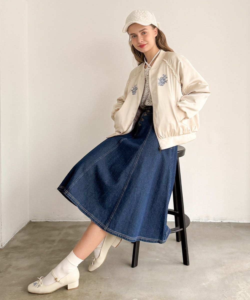 ローズアーチ刺繍サテンブルゾン/F i.n.t [57AD02j004] | F i.n.t公式