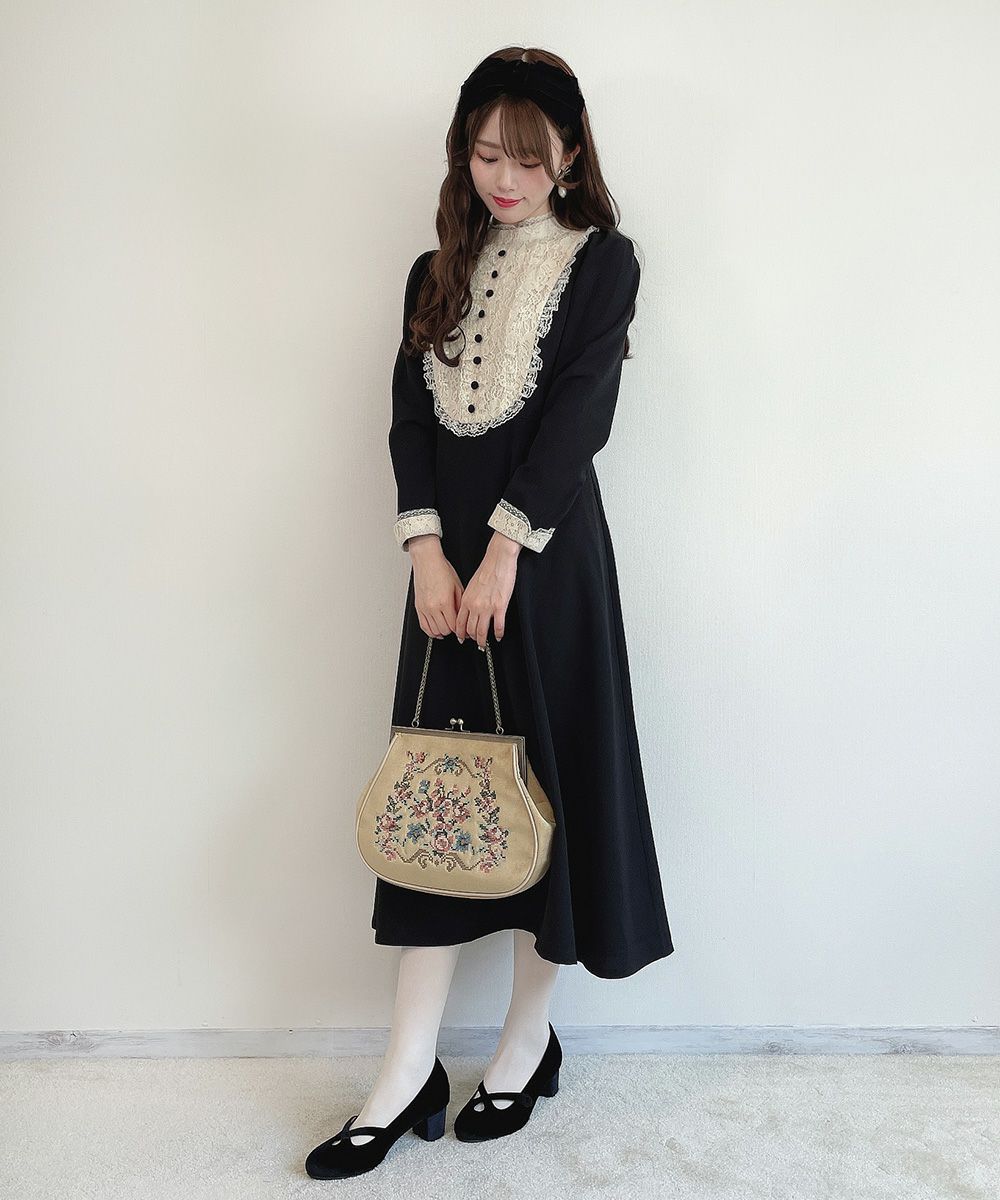 クレリックレースヨーク切替ロングワンピース/an another angelus