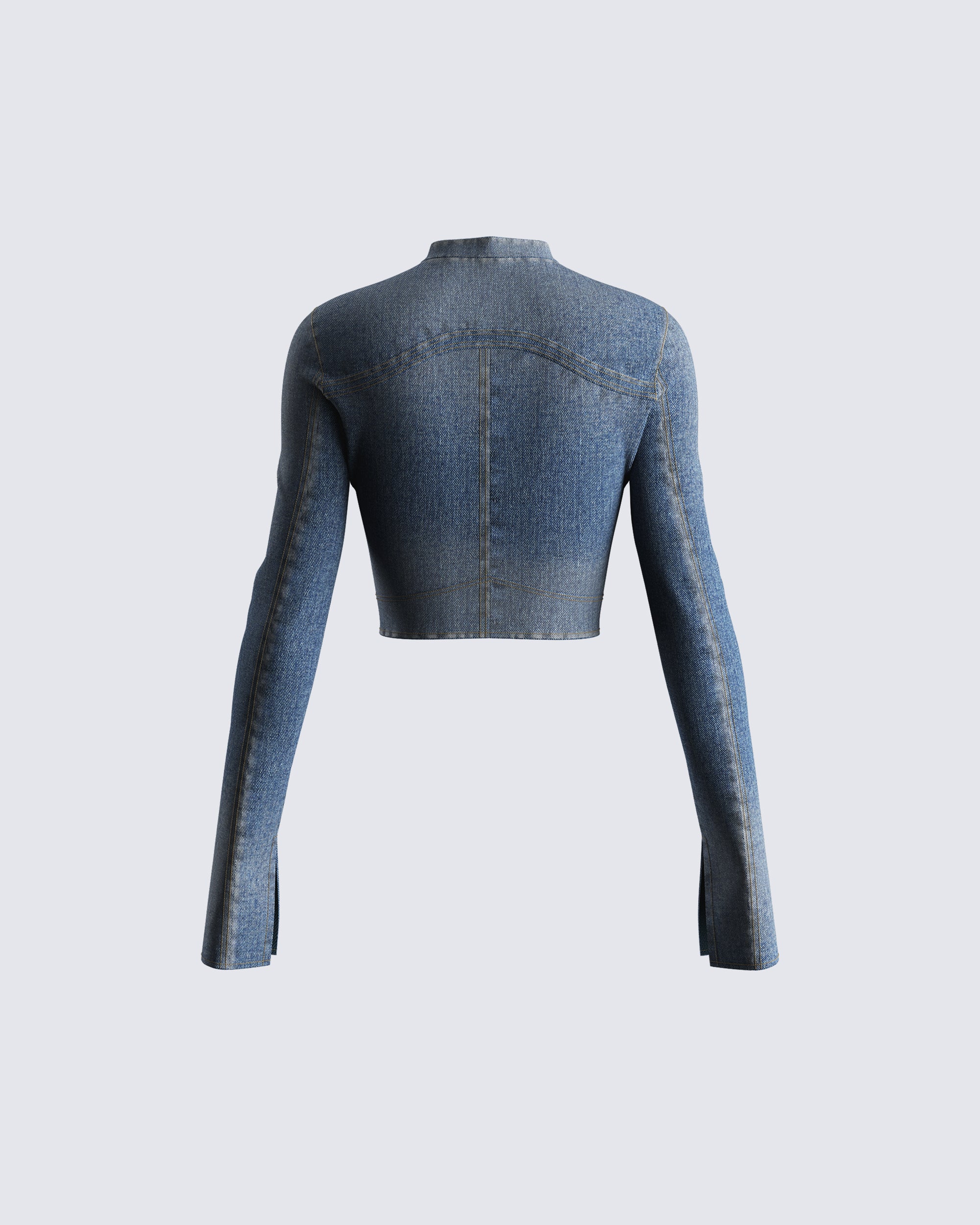 Audrey Blue Cropped Denim Jacket – FINESSE