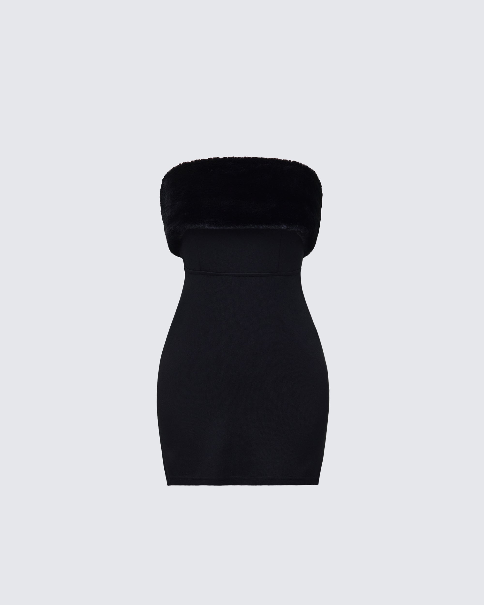 Hannah Fur Trim Mini Dress – FINESSE