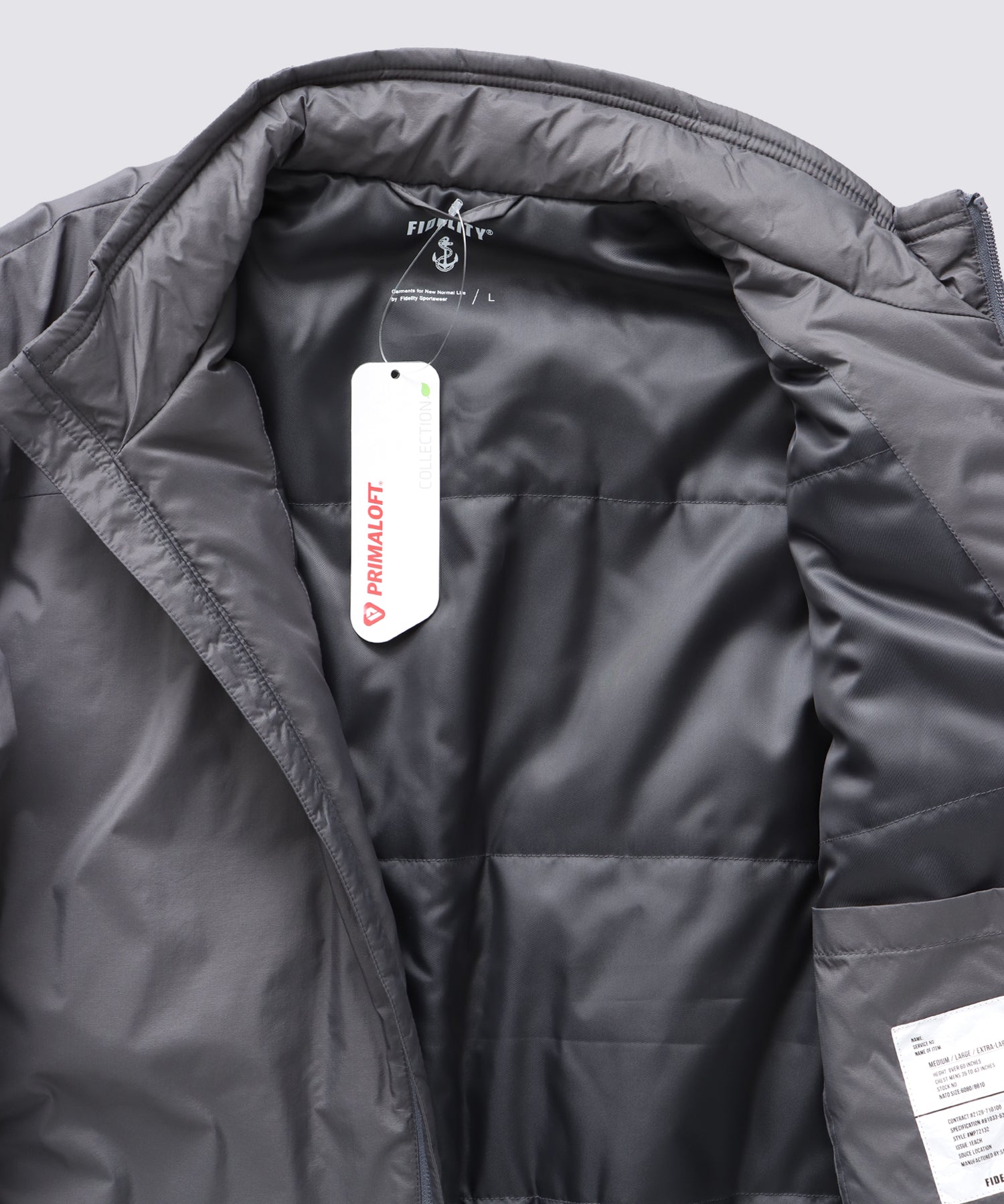 PRIMALOFT INSULATED JACKET (Gray) | プリマロフト中綿ナイロン
