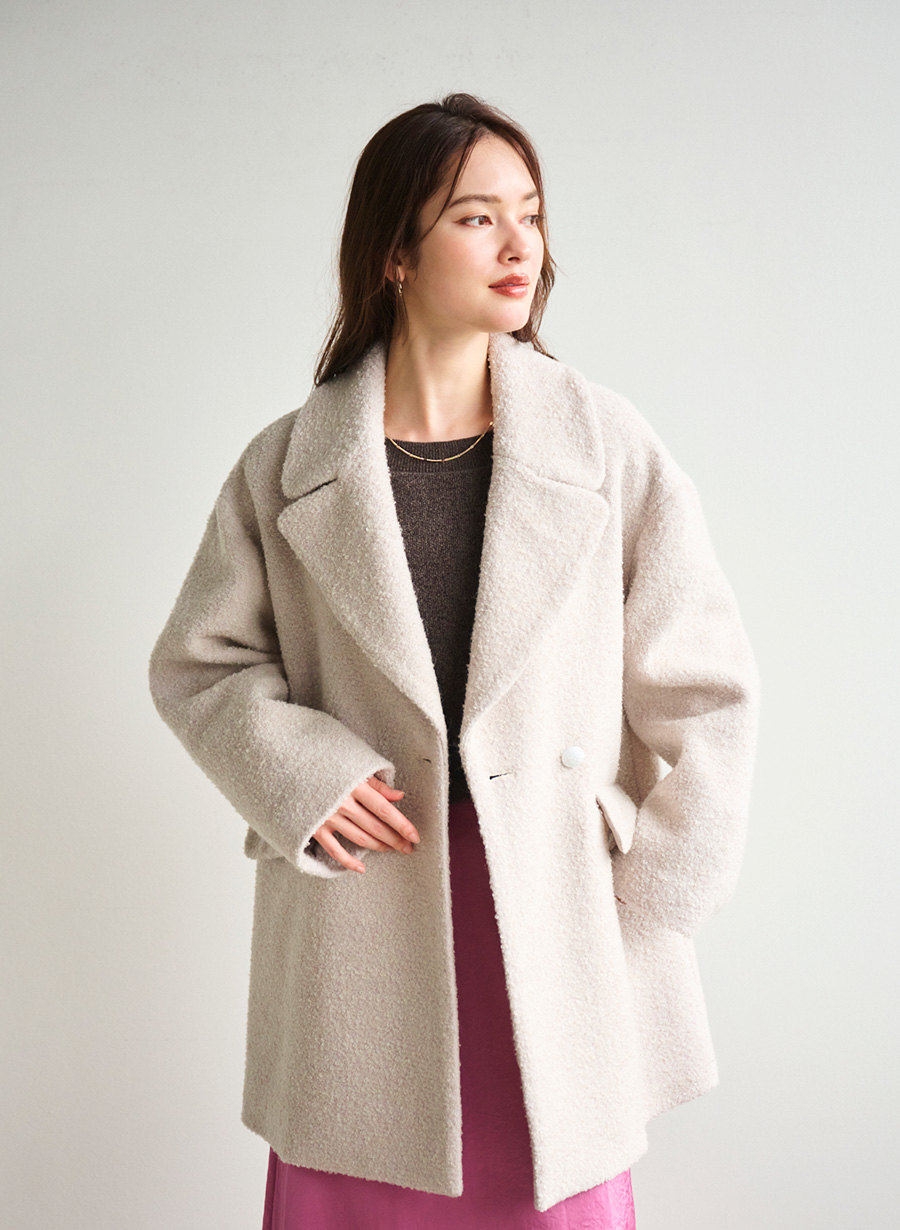 モヘア混シャギーショートコート｜LOUNIE（ルーニィ）公式サイト／公式