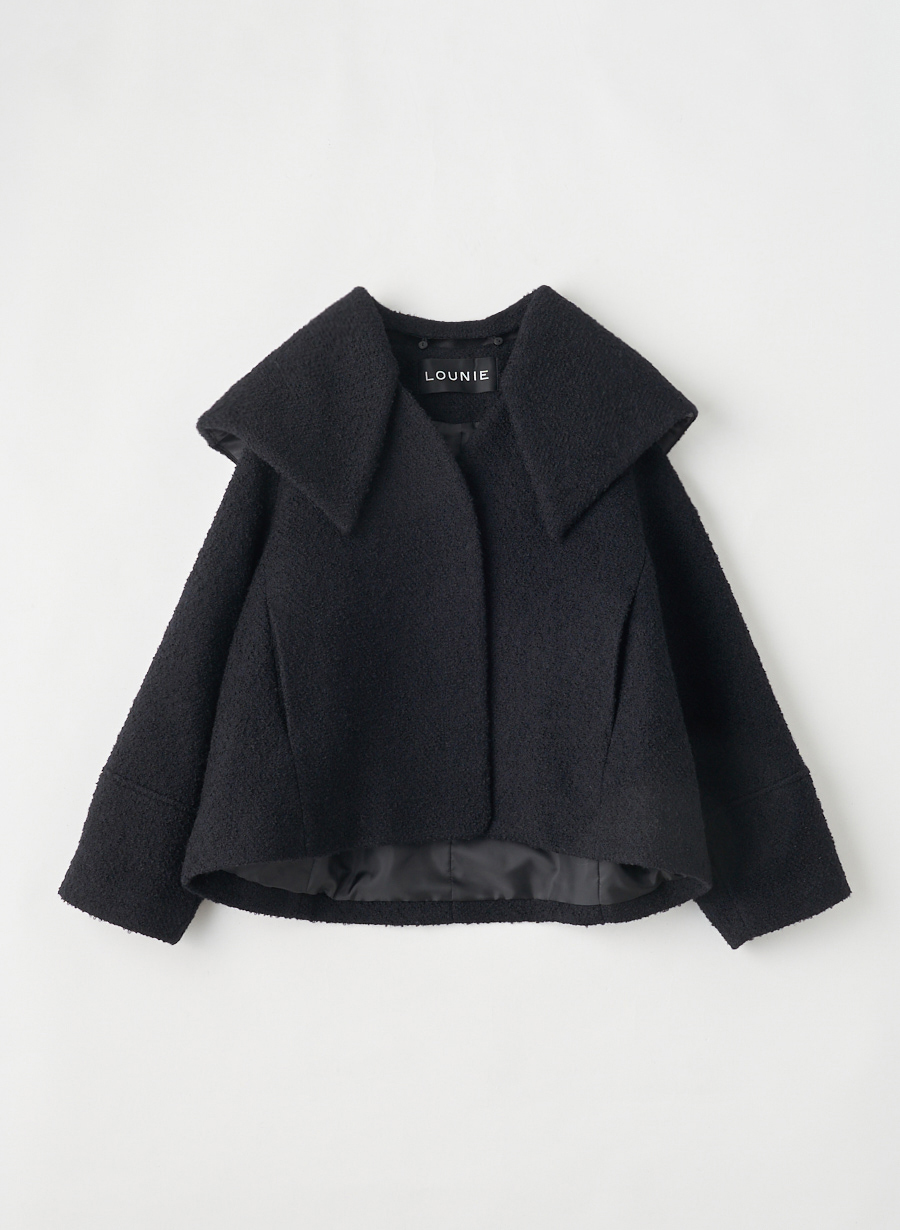 EC限定】ビッグカラーヘリンボンショートコート｜LOUNIE（ルーニィ