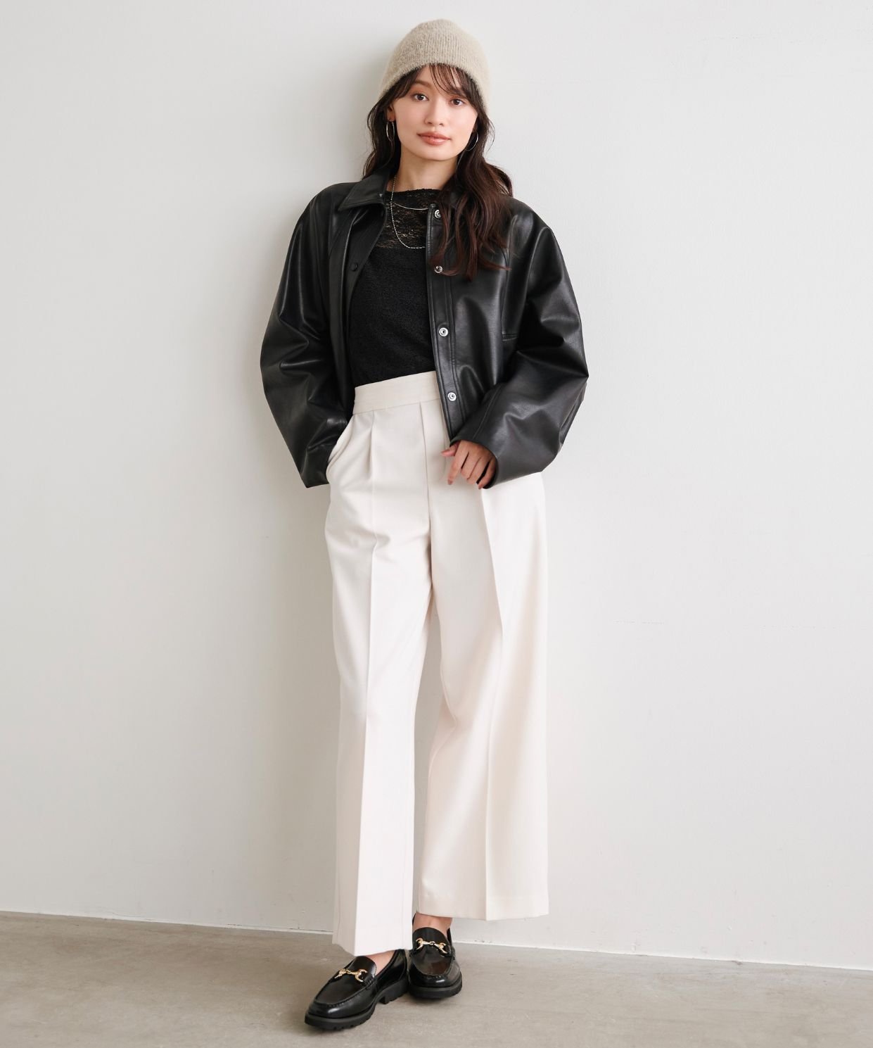 スエード調&合成皮革ドルマンスリーブブルゾン｜Stola.（ストラ）公式