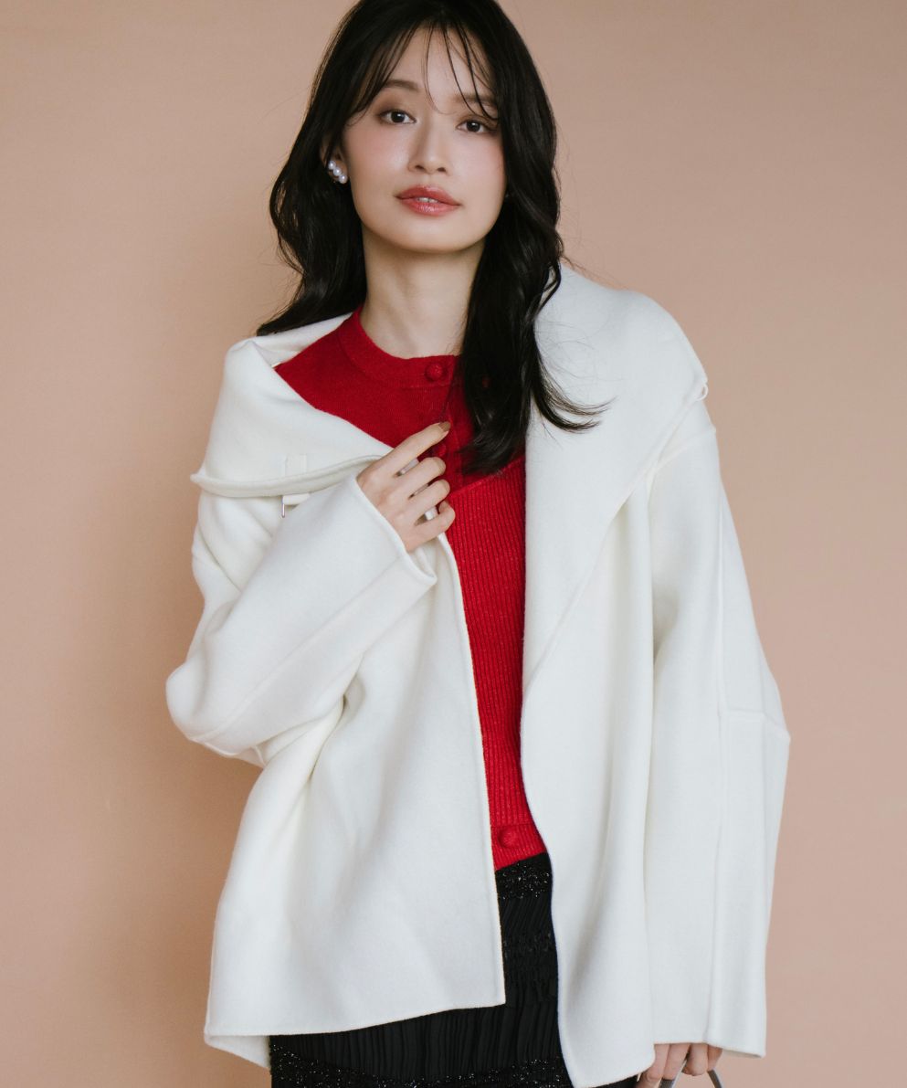 super 100's＞変形スタンドリバーミドルコート｜Stola.（ストラ）公式