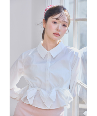 リボンペプラムシャツ｜PETAL ONLINE（ペタルオンライン）