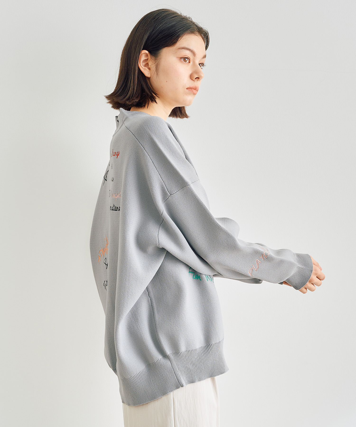 ロゴ刺繍ニットカーディガン｜PETAL ONLINE（ペタルオンライン）