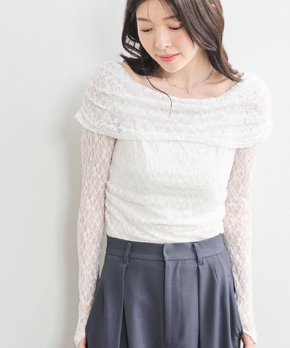 ストレッチレースオフショルトップス｜PETAL ONLINE（ペタルオンライン）