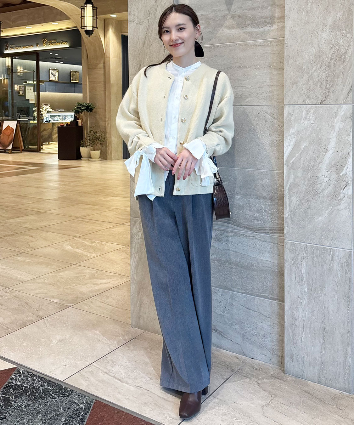 フォックス混ダブルフェイスニットアウター｜PETAL ONLINE（ペタル