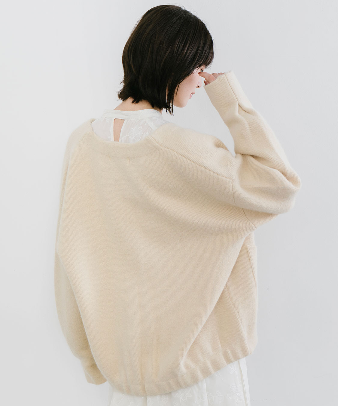 フォックス混ダブルフェイスニットアウター｜PETAL ONLINE（ペタル