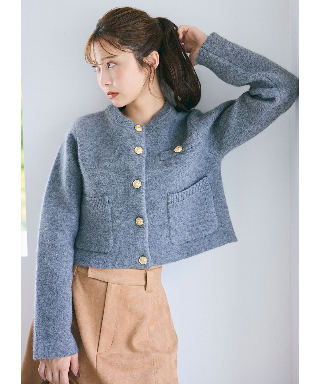 ラクーン混ダブルフェイスニットカーディガン｜PETAL ONLINE（ペタル