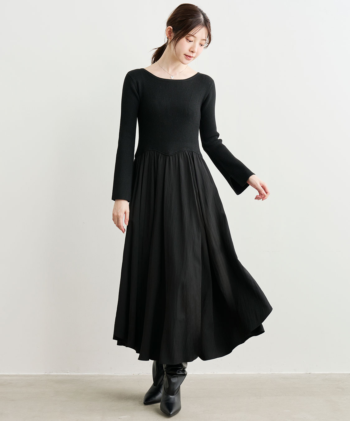 ペタルヘムスカートドッキングニットワンピース｜PETAL ONLINE（ペタル