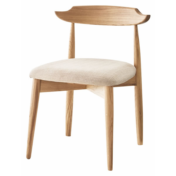 天然木オーク ダイニングチェア/布貼りウレタンフォーム DC-114N (幅