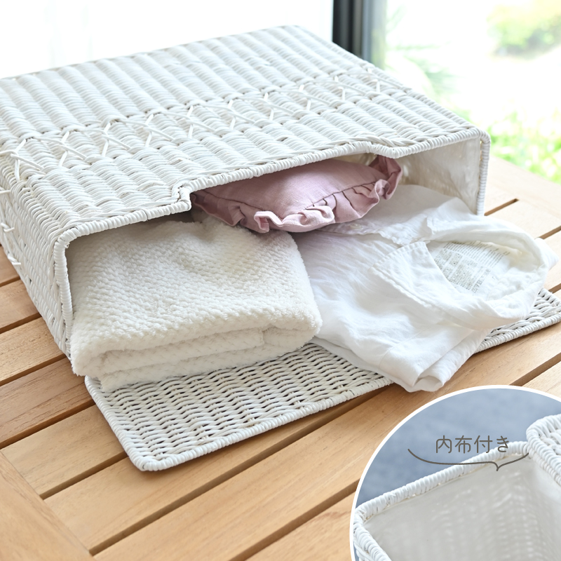 GK846WW ホワイトラタン トイレットペーパー収納バスケット | 【SR-net