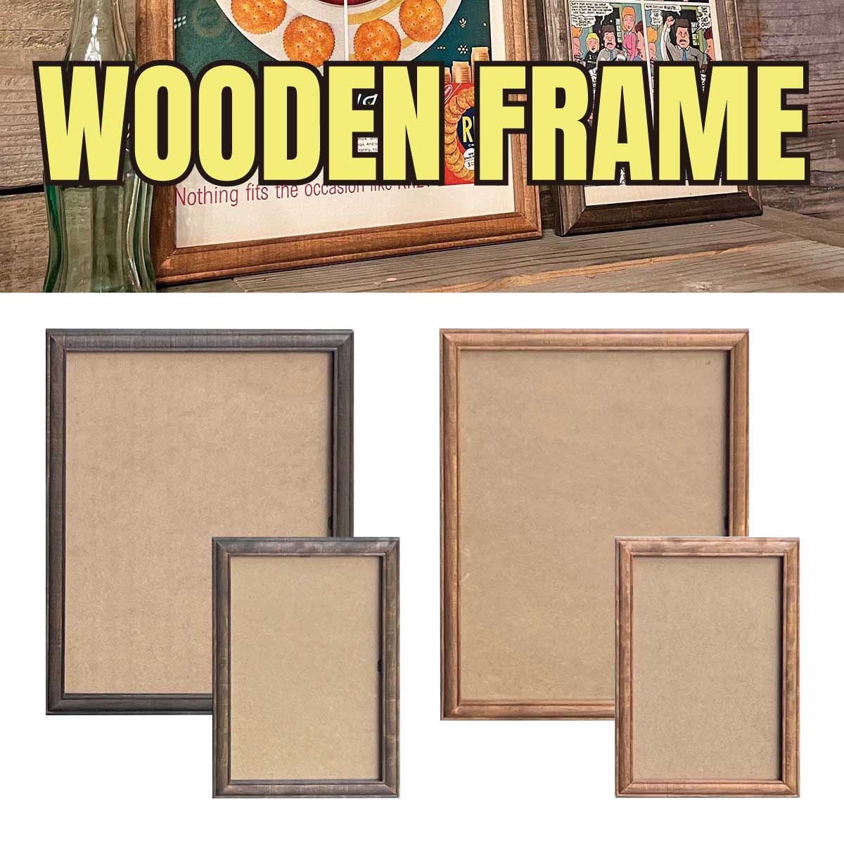 ヴィンテージ】【魔法のフレーム】Vintage Wooden Frame ウッド