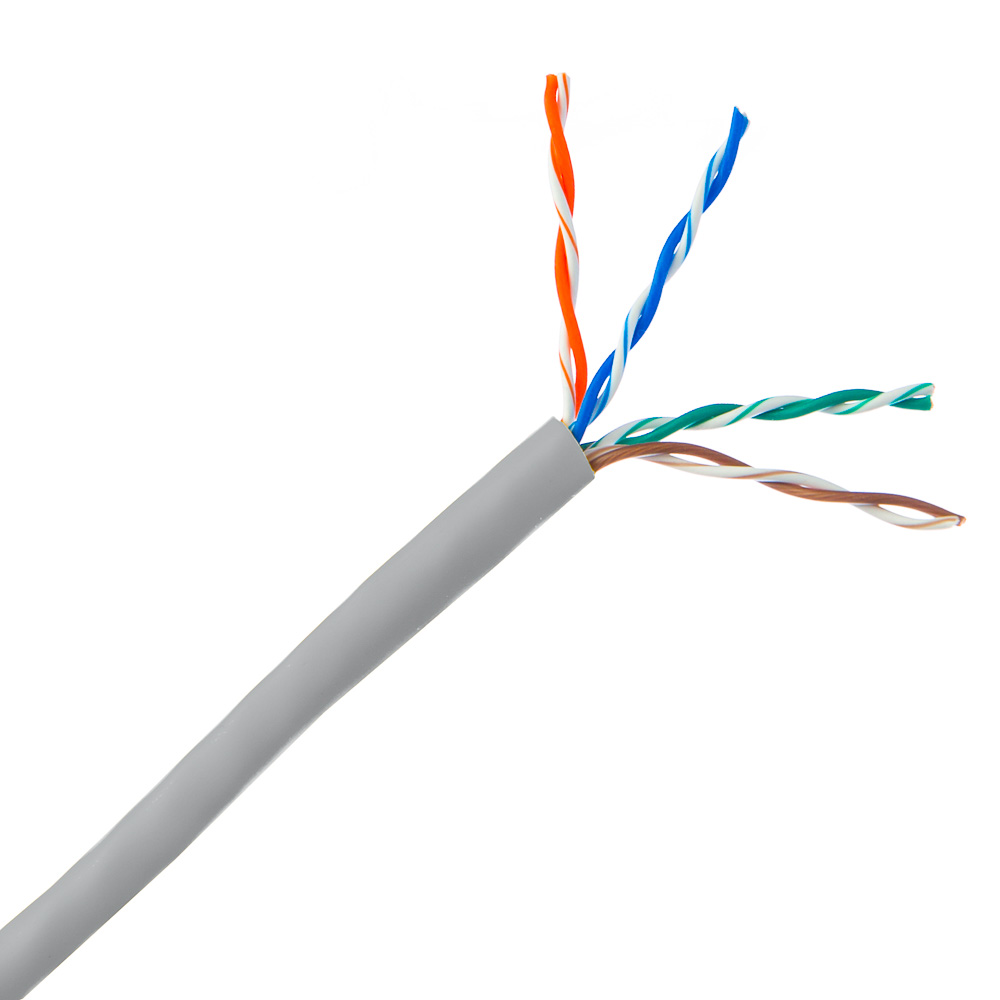 Cat5e Gray Stranded Copper Ethernet Cable, Pullbox 1000ft