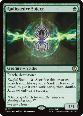 Foil】(111)《放射線を浴びた蜘蛛/Radioactive Spider》[SPM] 緑R