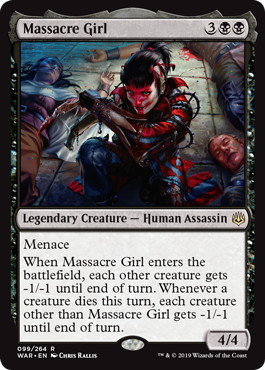 Foil】《虐殺少女/Massacre Girl》[WAR] 黒R | 日本最大級 MTG通販