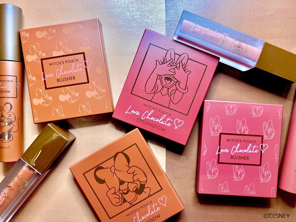 全色スウォッチ付き＞ウィッチズポーチのディズニー限定コスメ。甘い