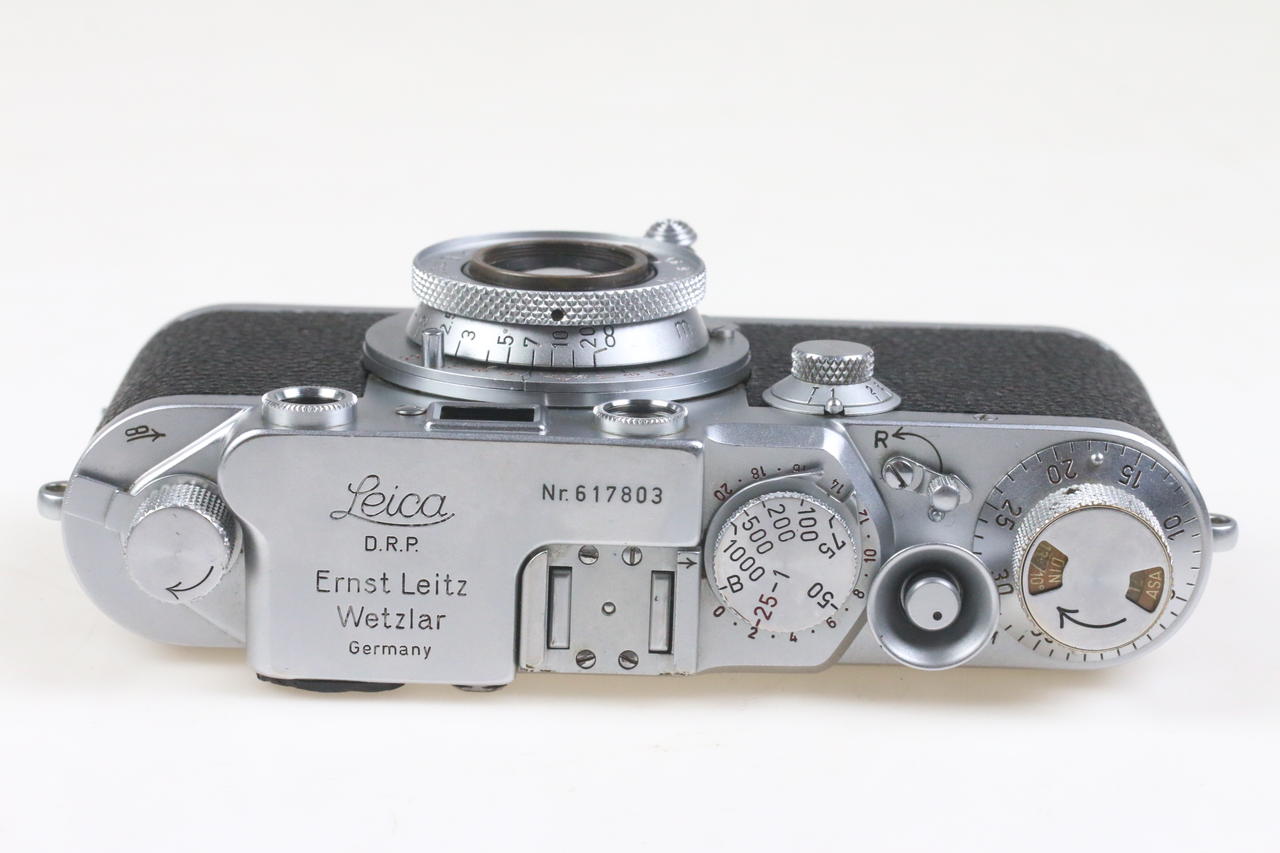 Leica IIIf Sucherkamera mit Elmar 5cm f/3,5 Red Scale – #617803
