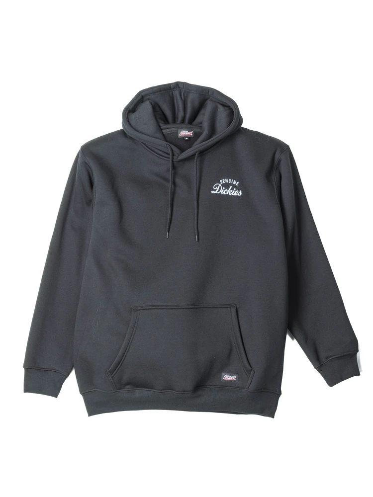 ブラック 【GENUINE DICKIES】裏起毛ワンポイント刺繍フルジップ