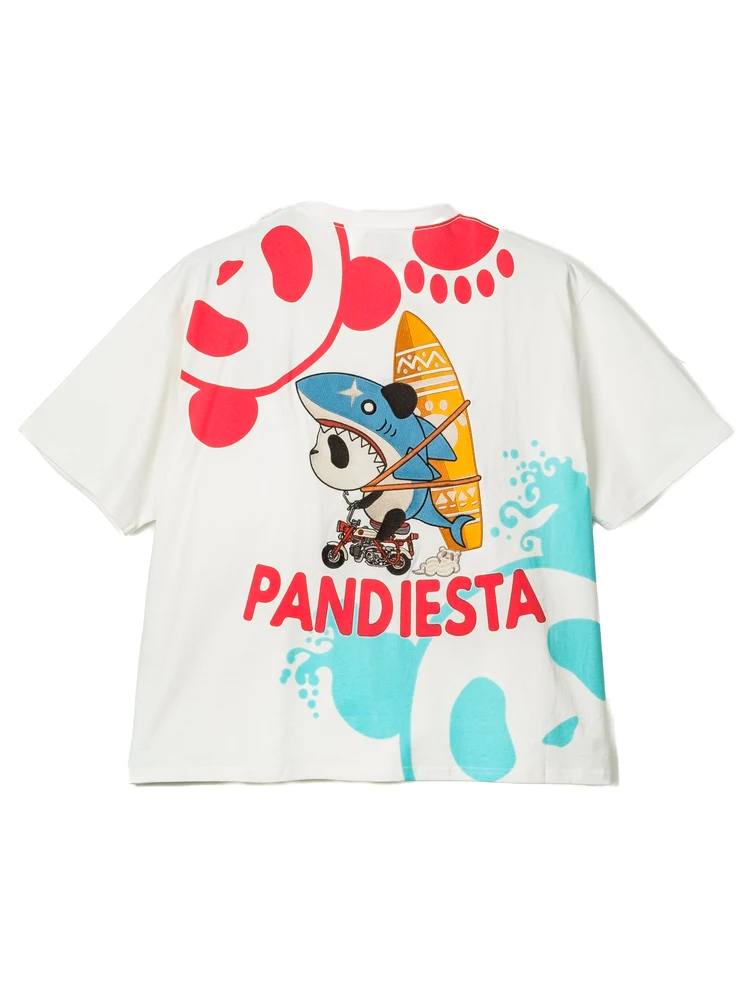 ホワイト 【PANDIESTA JAPAN】サーファーサメパンダTシャツ