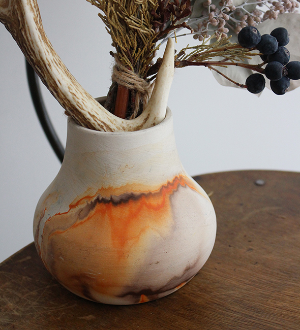 VINTAGE】Nemadji Pottery Flower Base ”Made In USA” ネイティブ