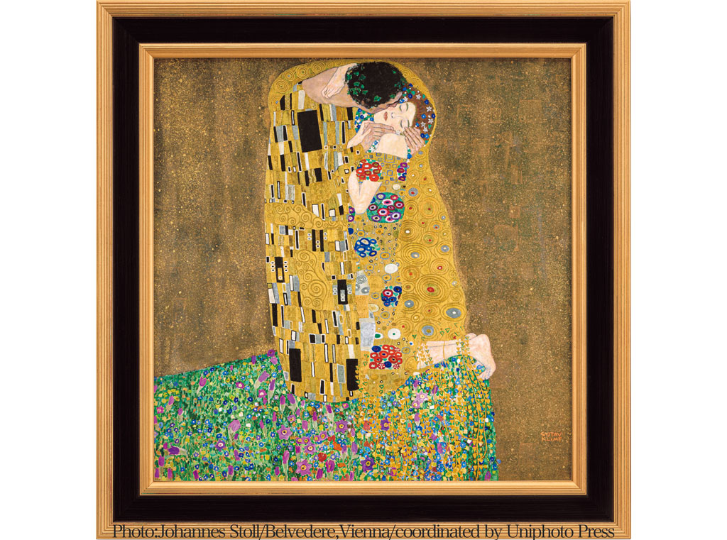 金箔押し加工・本金泥使用】グスタム・クリムト『接吻』彩美版