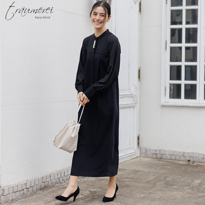 WEB限定｜5連パールが華やぐ「ハレノヒドレス」 9号・ブラック｜東京