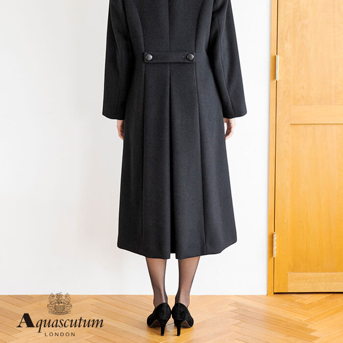 アンゴラ混のクラシカルなコート M・ブラック｜東京ソワール