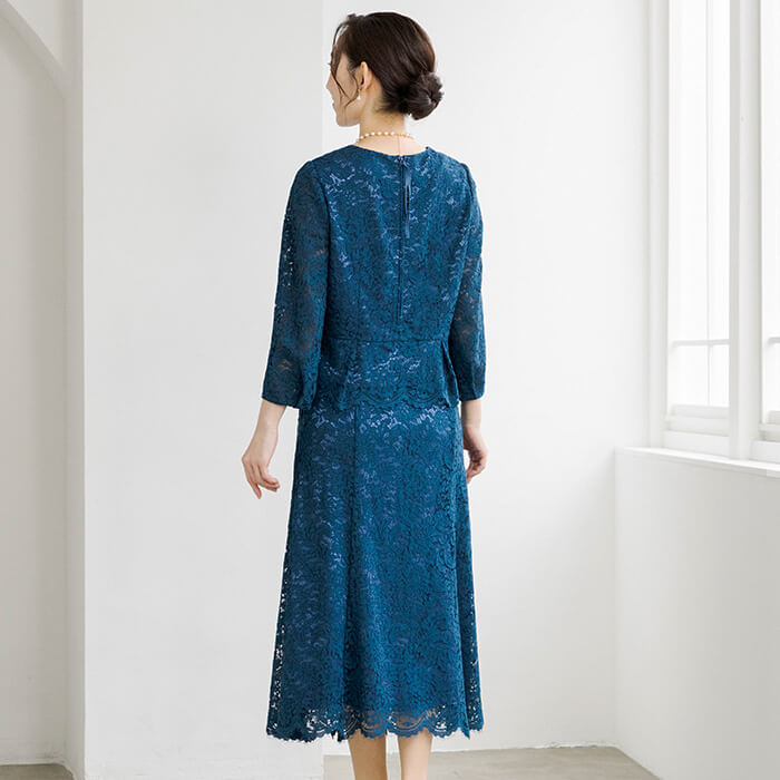 コードレースの華やぎセットアップドレス 9号・グリーン｜東京