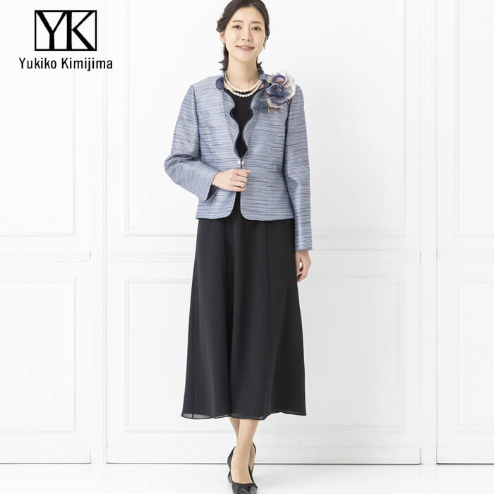 胸当て付きフォーマルジャケット 9号・ネイビー｜東京ソワール