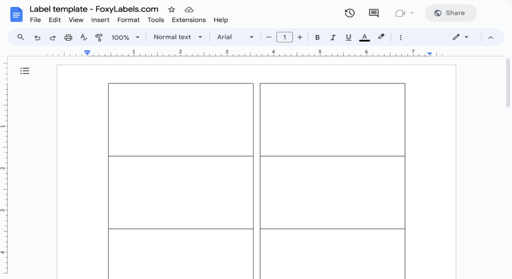 Google Docs Label Template Compatible with Avery® 94207