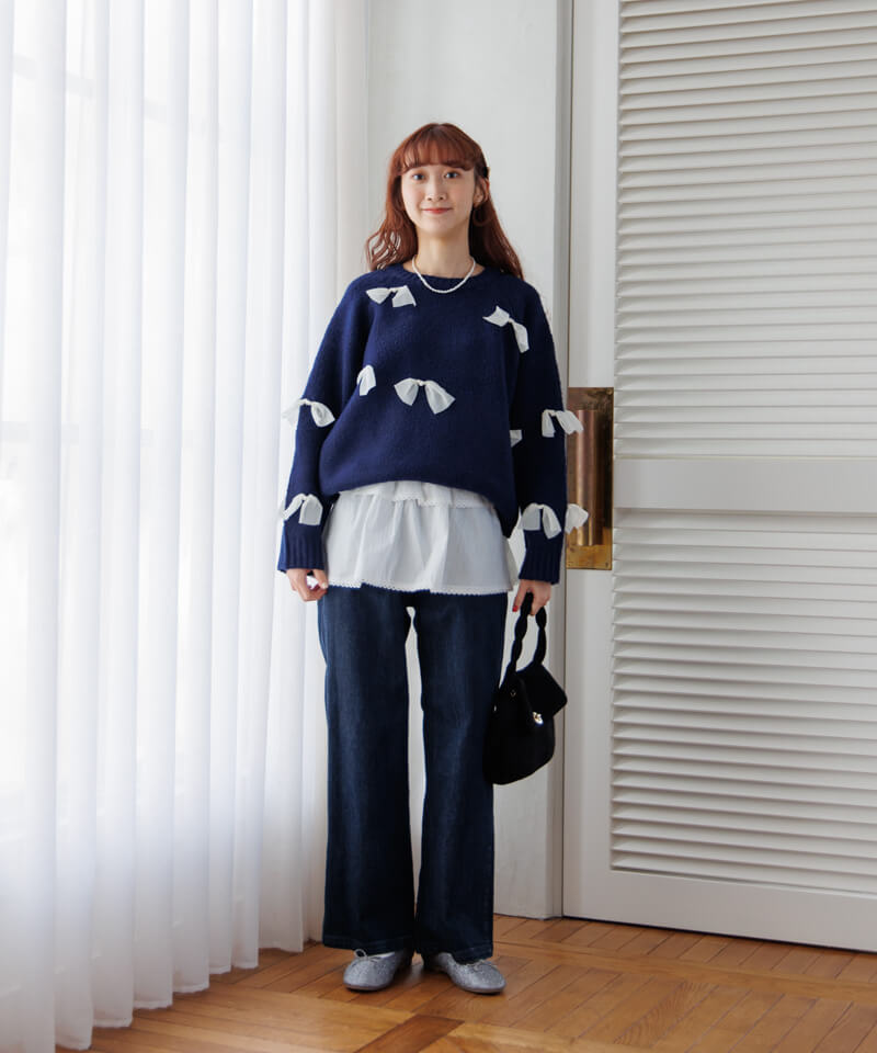 50%OFF】airy ribbon knit～ｴｱﾘｰﾘﾎﾞﾝﾆｯﾄ | flower／フラワー公式通販