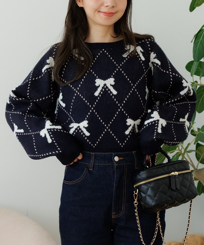 50%OFF】darling ribbon knit～ﾀﾞｰﾘﾝﾘﾎﾞﾝﾆｯﾄ | flower／フラワー公式通販